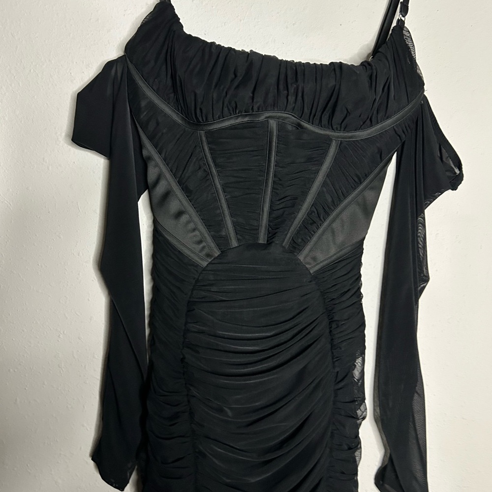 House of CB Freyja Black Gathered Corset Dress S Plus - Picture 12 of 16